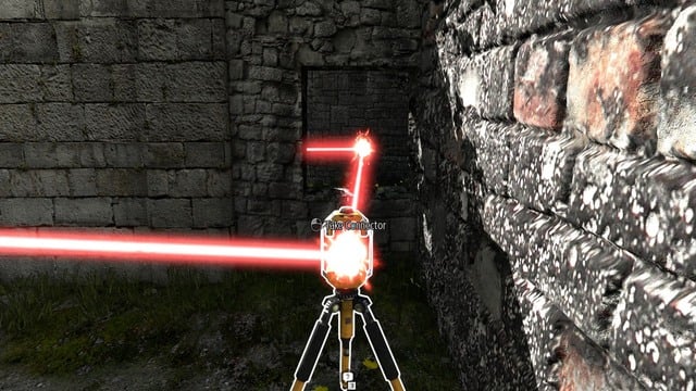 Place the blue connectors near the holes in the wall. - World C - bonus levels | Messengers and Stars - Messengers and Stars - The Talos Principle Game Guide