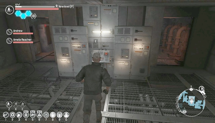 In the small building on the floor below you will find a console with red button that will stop the train. - The Harder They Fall | Chapter 3 Quests - Chapter 3 quests - The Technomancer Game Guide