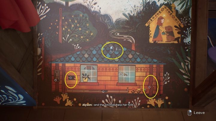 In the image, you must mark the items that were repaired at the Princesss home - Tell Me Why: The Very Old Beavers Repair List - how to solve? - Puzzles - Tell Me Why Guide, Walkthrough