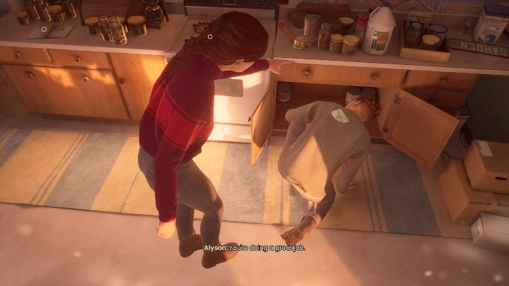 If you grab the old goblin drawing from the kids room, you can stick it on your brothers back - Tell Me Why: Housekeeping, walkthrough - Chapter 2 Family Secrets - Chapter 2 Family Secrets - Tell Me Why Guide, Walkthrough