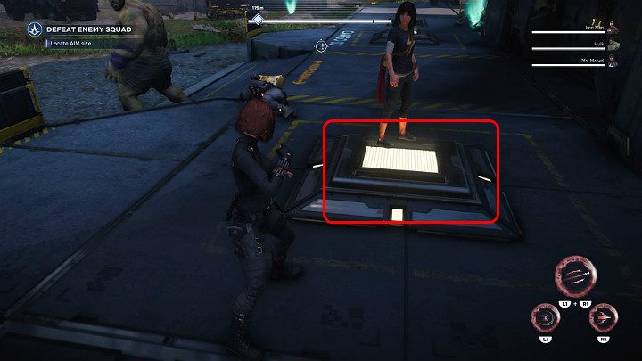 Around the entrance to the warehouse you can find a few buttons - Marvels Avengers: Beginners Guide & Tips - Basics - Marvels Avengers Guide