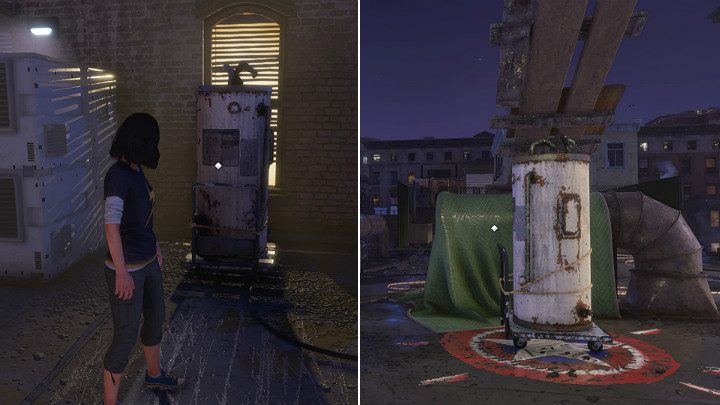 Step up to a trolley with a metal boiler, grab it, and then push it to a place marked by Captain America sign - its right under the tilted board - Marvels Avengers: New normal, walkthrough - Eastern seaboard - Marvels Avengers Guide