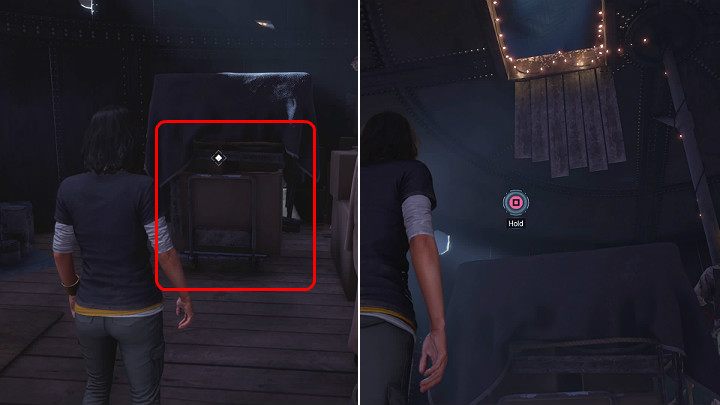 Once youre inside, approach a trolley with the wooden crate and push it under a hole in the ceiling - Marvels Avengers: New normal, walkthrough - Eastern seaboard - Marvels Avengers Guide