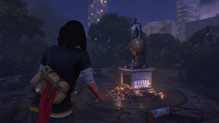 Go ahead, bypass the shattered Hulk statue and jump over a low wall - Marvels Avengers: New normal, walkthrough - Eastern seaboard - Marvels Avengers Guide