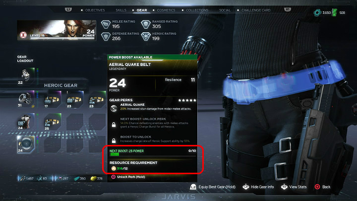 If you want to increase the Power level of an item, select that gear, make sure you have the right amount of required resources, and then hold down the button (Square on PS4) - Marvels Avengers: Gear - how to upgrade? - Equipment - Marvels Avengers Guide