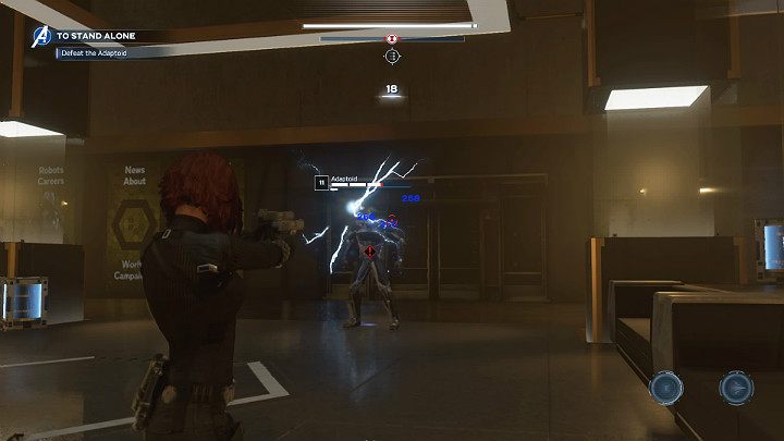 You will start the duel at quite a distance from the Adaptoid - Marvels Avengers: To stand alone, walkthrough - Utah Badlands - Marvels Avengers Guide