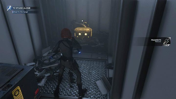 Destroy small containers with resources and youll find a well-hidden golden chest behind them - Marvels Avengers: To stand alone, walkthrough - Utah Badlands - Marvels Avengers Guide