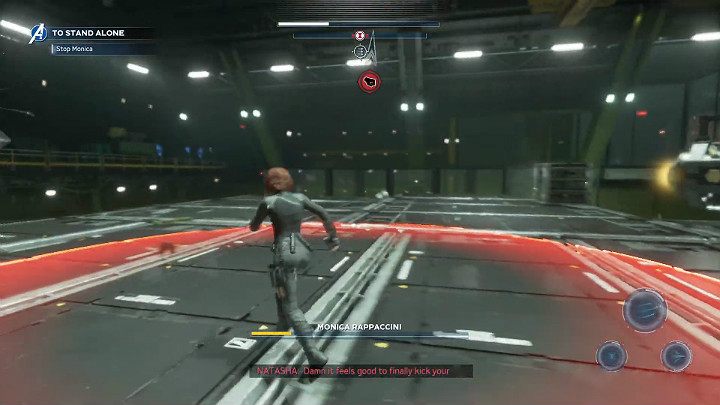 When Monicas health is low, she will try to surprise you with a powerful jump attack - Marvels Avengers: To stand alone, walkthrough - Utah Badlands - Marvels Avengers Guide
