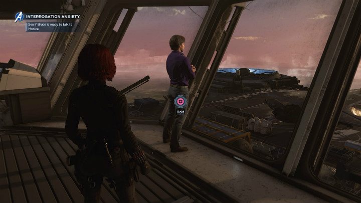 Find Bruce near the war table - Marvels Avengers: Once an Avenger, walkthrough - Helicarrier - Marvels Avengers Guide