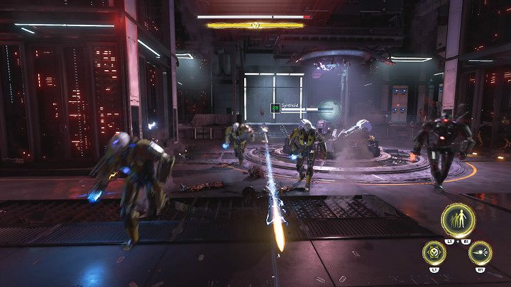 In this room, you have to neutralize the Synthoids that are trying to destroy Jarvis servers - Marvels Avengers: Once an Avenger, walkthrough - Helicarrier - Marvels Avengers Guide