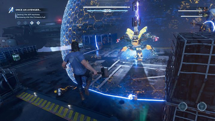 After dealing with elite units, you can move on to the Dreadbots - Marvels Avengers: Once an Avenger, walkthrough - Helicarrier - Marvels Avengers Guide