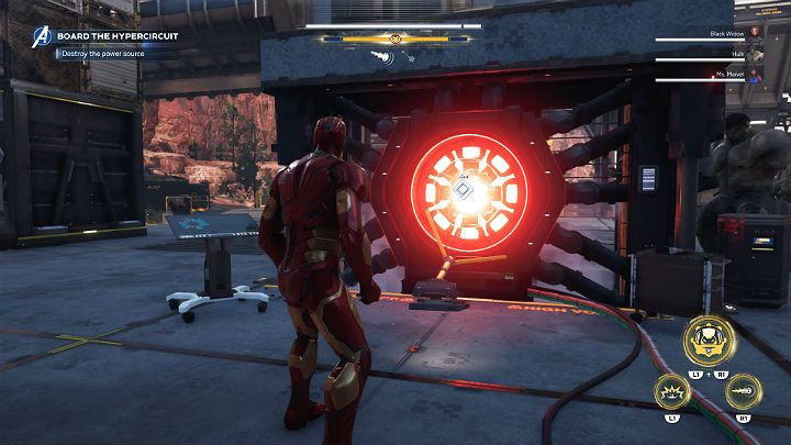 After the fight is over, you can go to the place marked on the UI to destroy the force field protecting the station - Marvels Avengers: Agony and the Ant Hill, walkthrough - Utah Badlands - Marvels Avengers Guide