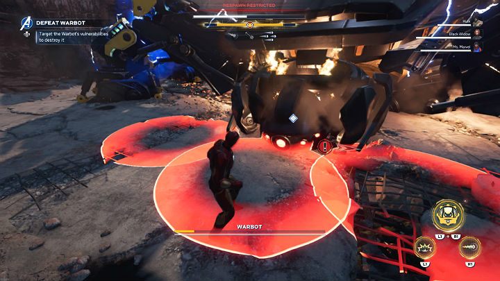 Go one last time to where the head fell and finish the boss off - Marvels Avengers: Agony and the Ant Hill, walkthrough - Utah Badlands - Marvels Avengers Guide