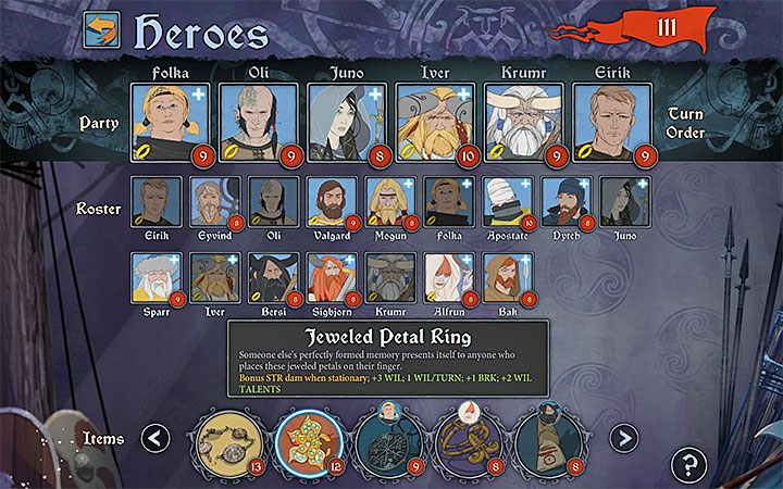 Artifacts are still available in The Banner Saga 3 - Character progression in The Banner Saga 3 - Game basics - The Banner Saga 3 Game Guide