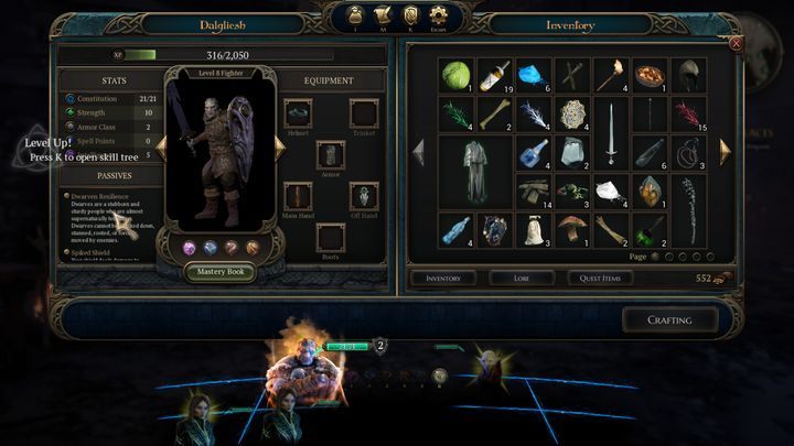 The equipment panel allows you to change the equipment of your characters. - Managing Teams in The Bards Tale 4 Game - Party - The Bards Tale 4 Game Guide