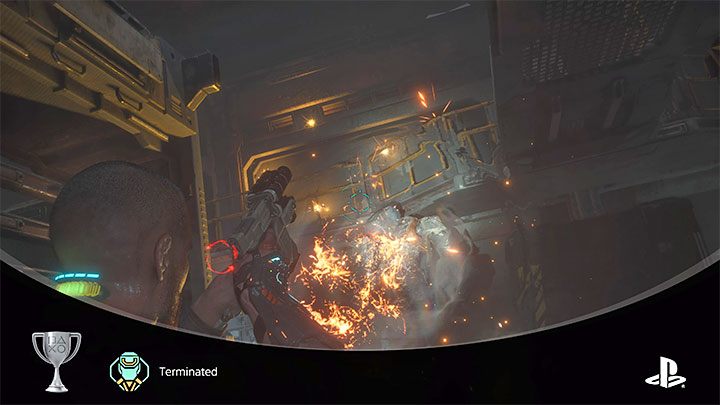 Notes: The method of dealing with security robots have been described in detail on a dedicated page of the guide (How to destroy a security robot - Callisto Protocol: Trophies / Achievements - list of all, trophy guide - Trophy Guide - The Callisto Protocol Guide