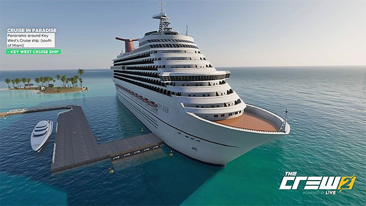 Description: Panoramic around Key Wests Cruise shop (south of Miami) - The Crew 2: Album - Street Racing - The Crew 2: Photo Ops - The Crew 2 Game Guide