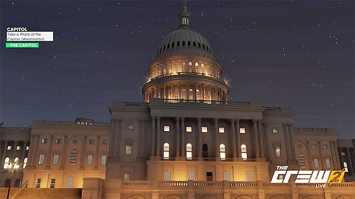 Description: Take a photo of the Capitol (Washington) - The Crew 2: Album - Street Racing - The Crew 2: Photo Ops - The Crew 2 Game Guide