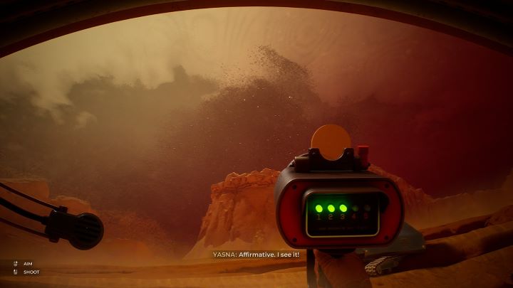 For this "boss battle" Yasna is equipped with a unique tool - a laser pointer that is used to point nearby turrets to targets - The Invincible: How to fight the Cloud? - FAQ - The Invincible Guide