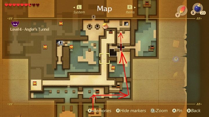 Go back up and go through the door on the right - Anglers Tunnel | Links Awakening Walkthrough - Walkthrough - Links Awakening Guide