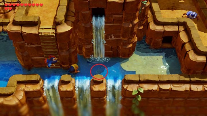 Go down the stairs to the water and go right until you reach a ladder - Eagles Tower | Links Awakening Walkthrough - Walkthrough - Links Awakening Guide