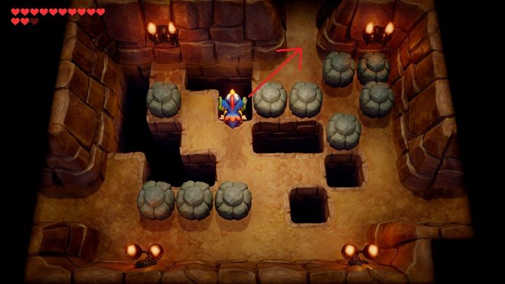 Go to the next room and move the stones to be able to fly over the abyss - Eagles Tower | Links Awakening Walkthrough - Walkthrough - Links Awakening Guide