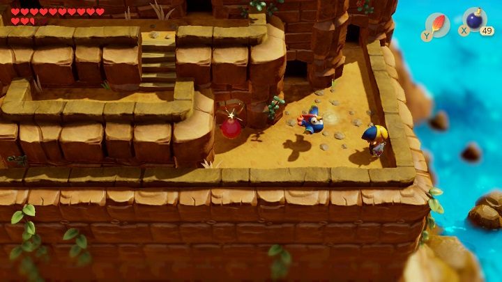 Place a bomb next to the cracked wall on the left and go inside - Eagles Tower | Links Awakening Walkthrough - Walkthrough - Links Awakening Guide