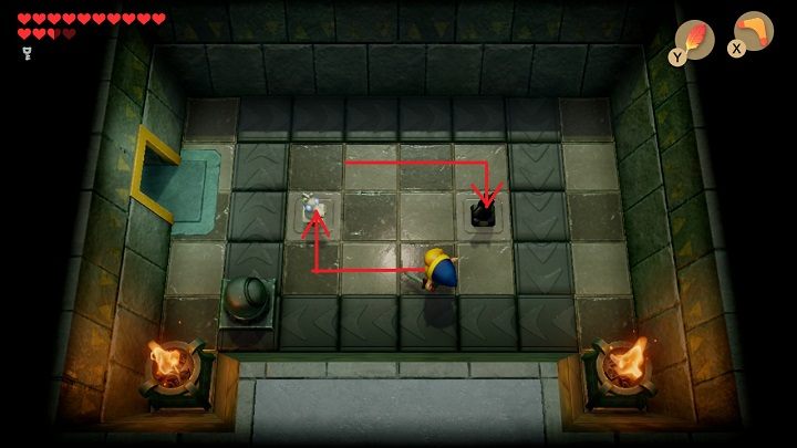 Throw the chess horses onto their spots and take a Secret Medicine from the chest - Eagles Tower | Links Awakening Walkthrough - Walkthrough - Links Awakening Guide