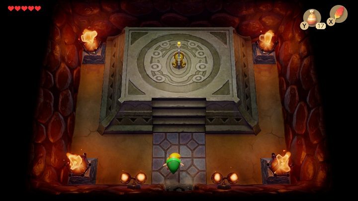 Go back down and circle the wall to go through the door on the left - Tail Cave | Links Awakening Walkthrough - Walkthrough - Links Awakening Guide