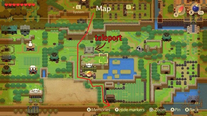 Keep moving south until you go down the ladder from the hill - Key Cavern | Links Awakening Walkthrough - Walkthrough - Links Awakening Guide