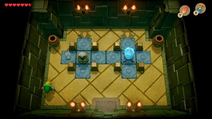 Open the upper door and kill all the monsters - Key Cavern | Links Awakening Walkthrough - Walkthrough - Links Awakening Guide