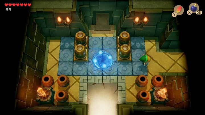 Jump down and go back to the room where you killed Dodongo Snakes - Key Cavern | Links Awakening Walkthrough - Walkthrough - Links Awakening Guide