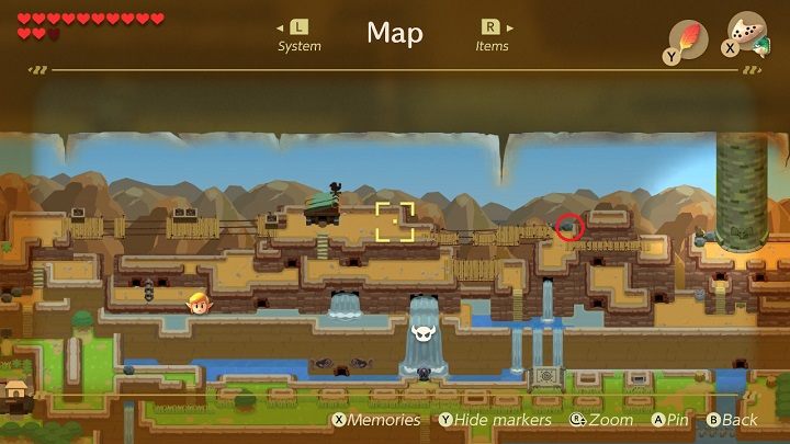 One more Secret Seashell is under the stone east of the Henhouse - Turtle Rock | Links Awakening Walkthrough - Walkthrough - Links Awakening Guide