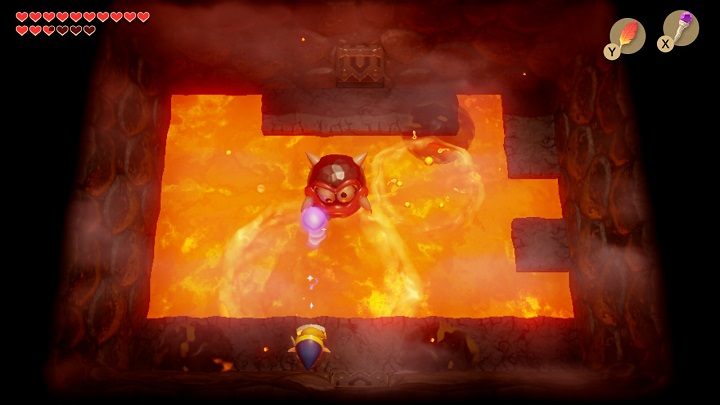 Use the Nightmares Key on the door with the big golden lock and enter the room - Turtle Rock | Links Awakening Walkthrough - Walkthrough - Links Awakening Guide