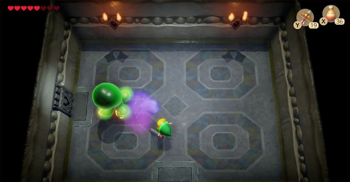 Giant Buzz Blob is the first Mini-Boss in the optional level of the game - Color Dungeon - Giant Buzz Blob | Boss in Links Awakening - Bosses - Links Awakening Guide