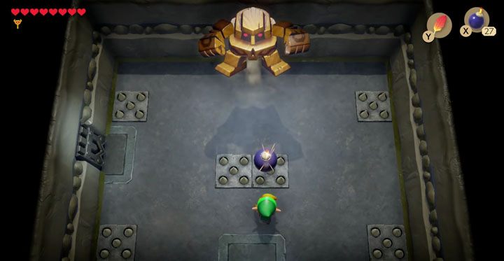 Stone Hinox is a Mini-Boss in the optional level of the game- Color Dungeon - Stone Hinox | Boss in Links Awakening - Bosses - Links Awakening Guide