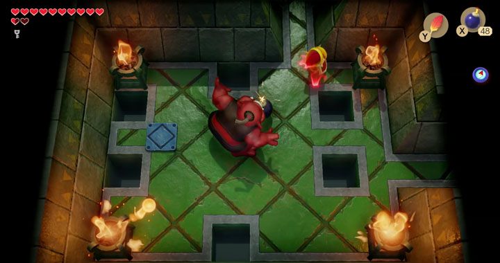 Red Hinox appears in Eagles Tower as a Mini-Boss - Red Hinox | Boss in Links Awakening - Bosses - Links Awakening Guide
