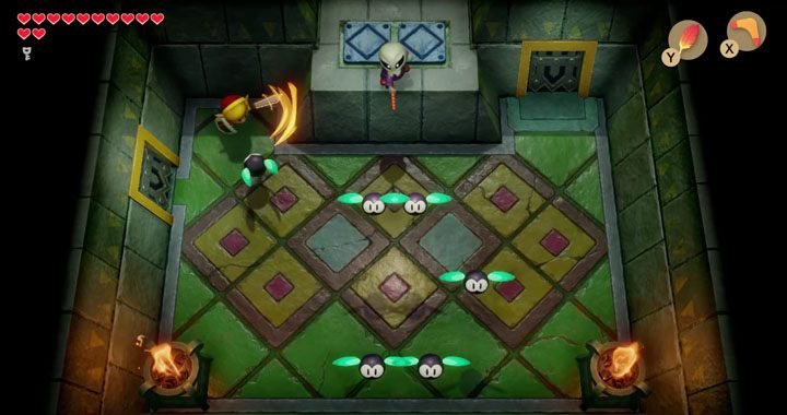 Grim Creeper is the second Mini-Boss in Eagles Tower, who guards the chamber with a Nightmares Key - Grim Creeper | Boss in Links Awakening - Bosses - Links Awakening Guide