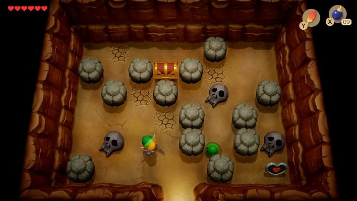#11 In the cave just to the right of the exit of Mabe Village - Pieces of Heart in Links Awakening - Collectibles - Links Awakening Guide