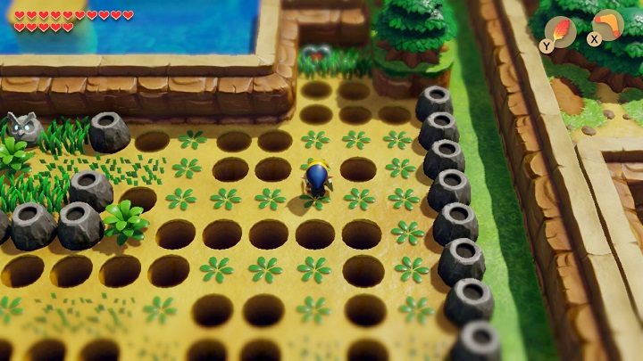 #13 In the pothole field behind Richards Mansion (access to the field will be possible after completing the mission with golden leaves) - Pieces of Heart in Links Awakening - Collectibles - Links Awakening Guide