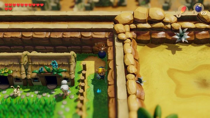 #17 In the cave above the Animal Village - Pieces of Heart in Links Awakening - Collectibles - Links Awakening Guide