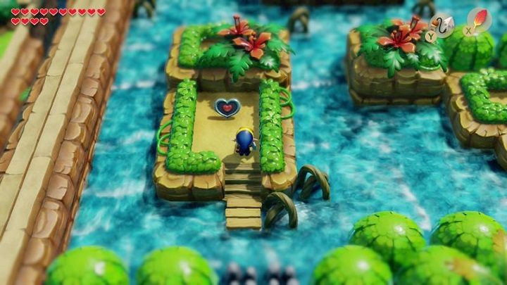 #25 During the Rapid Ride, use a Hookshot to get to the islet in the northwest - Pieces of Heart in Links Awakening - Collectibles - Links Awakening Guide