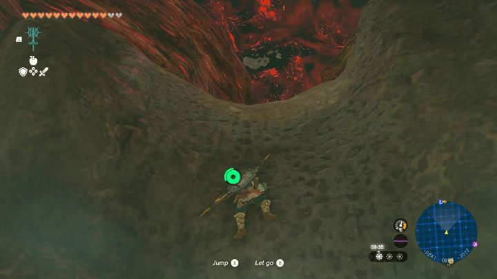 Land on the rock and start climbing up - Zelda TotK: Destroy Ganondorf - Walkthrough - Zelda Tears of the Kingdom Guide