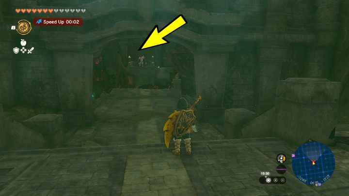 Get on the bridge and jump to the next part of the dungeon - Zelda TotK: Destroy Ganondorf - Walkthrough - Zelda Tears of the Kingdom Guide