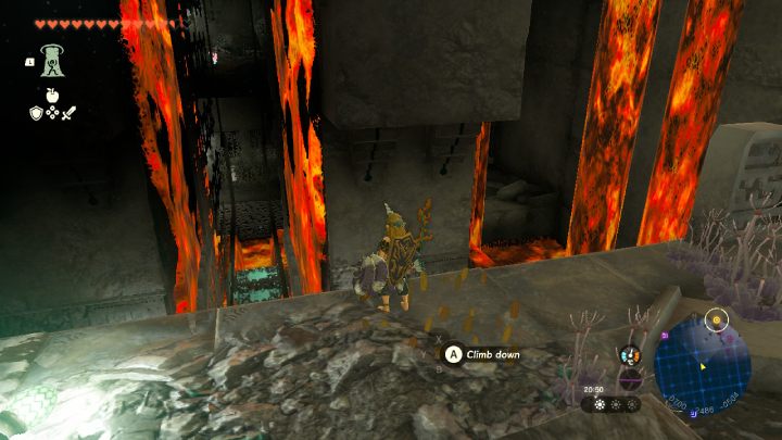 Reach the higher area and fly over the lava - Zelda TotK: Find the Fifth Sage - Walkthrough - Zelda Tears of the Kingdom Guide