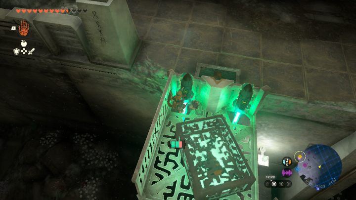 Place the box holding the left leg on the platform and turn on the rockets - Zelda TotK: Find the Fifth Sage - Walkthrough - Zelda Tears of the Kingdom Guide