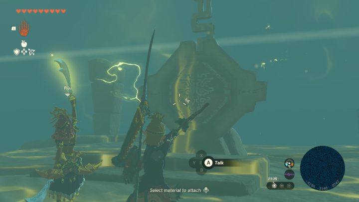 A triangle created of light will be completed - go to the middle of it and activate Riju's ability - Zelda TotK: Riju of Gerudo Town - walkthrough - Walkthrough - Zelda Tears of the Kingdom Guide