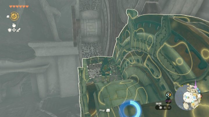 Use Recall to rewind the time on the gears and jump on the first one - Zelda TotK: Find Princess Zelda - Walkthrough - Zelda Tears of the Kingdom Guide