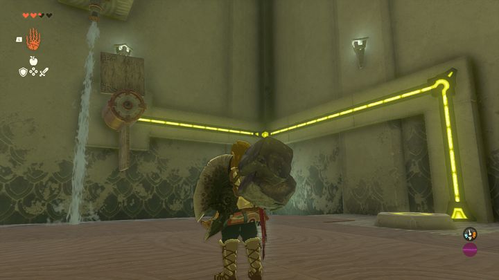 Upon entering the Shrine, approach the empty battery - Zelda Tears of the Kingdom: Mogawak Shrine - Surface - Zelda Tears of the Kingdom Guide