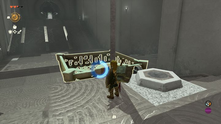 You'll find an elevator and a place to insert the battery - Zelda Tears of the Kingdom: Mogawak Shrine - Surface - Zelda Tears of the Kingdom Guide